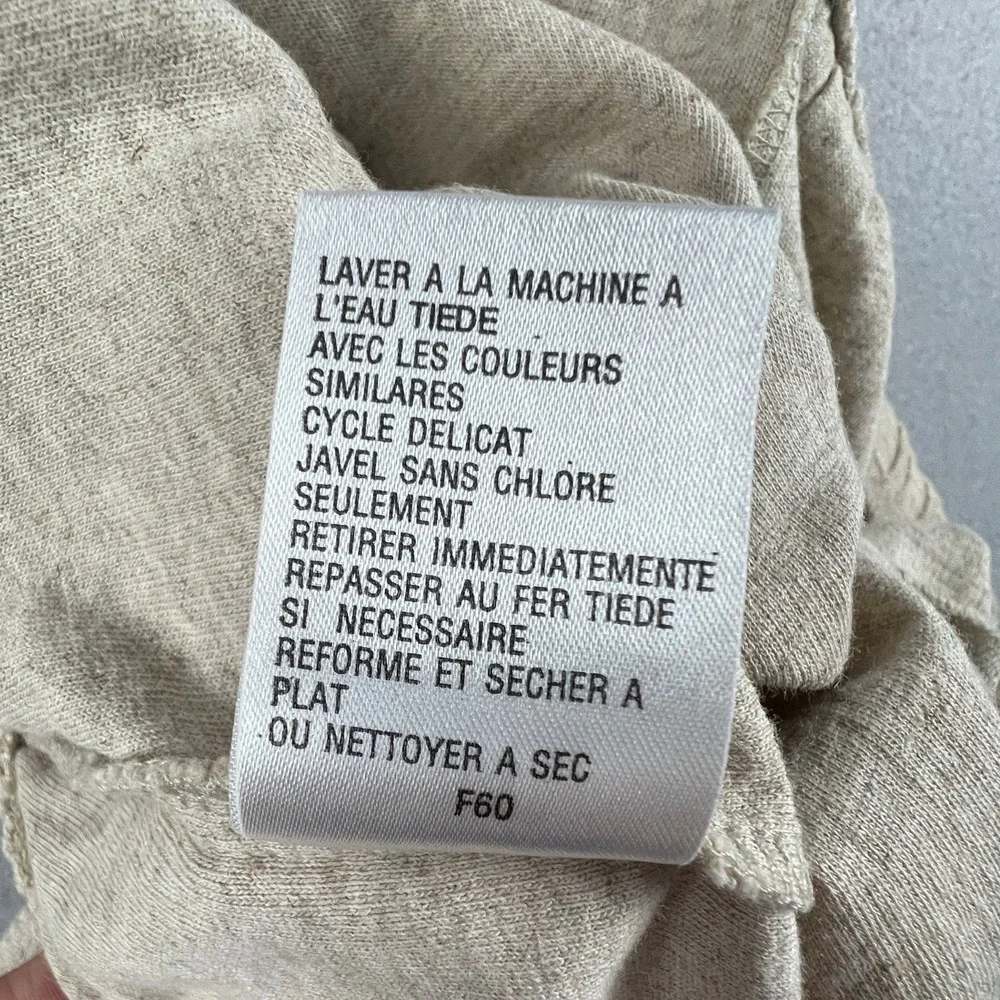 Linen Pants Womens Large Beige Cotton Ramie Drawstring Lounge Casual‎ Summer